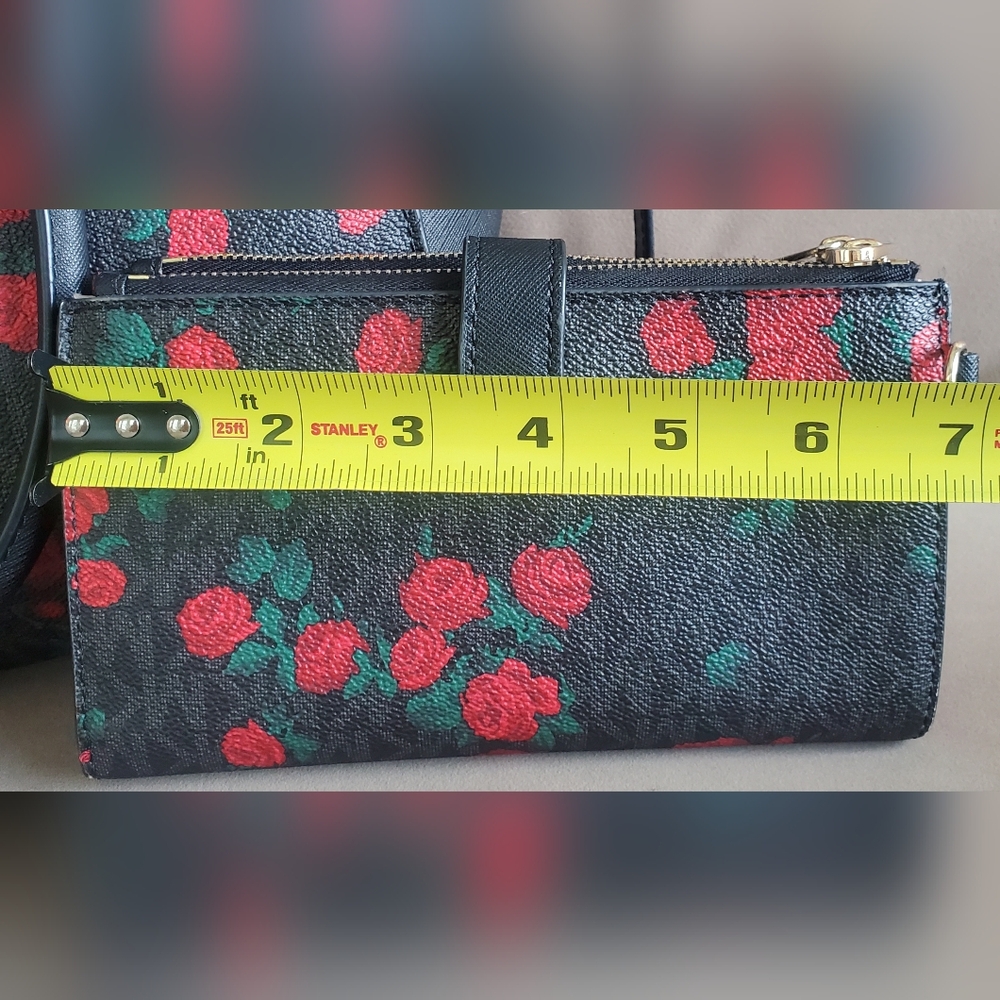 MICHAEL KORS Black and Red Floral Purse/Shoulder Bag & Matching Wallet - Picture 8 of 8
